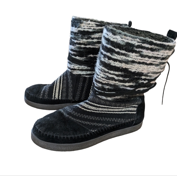 Toms Black Suede and Textile Nepal Boots Size 8.5 - Picture 13 of 13